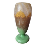 Charles Schneider - Vase "Sorrel Leaves" - signed with berlingot - 1920