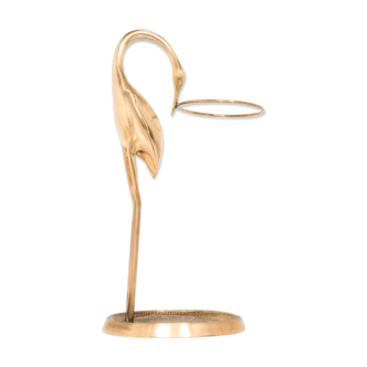 Vintage brass heron bird umbrella stand