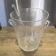 Large champagne bucket / cooler and its ladle Bubble glass Biot