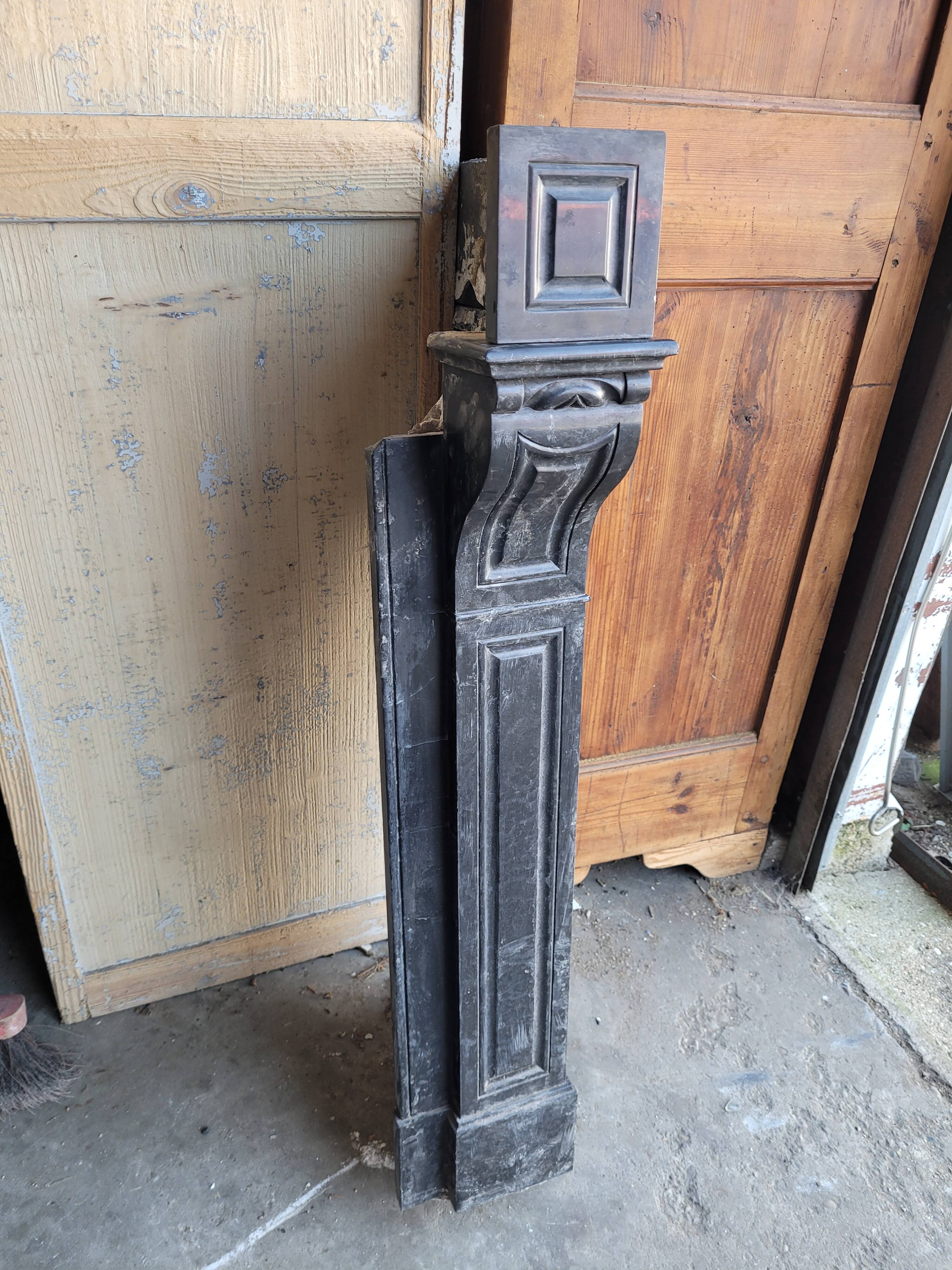 Belgian black marble fireplace without veining