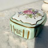 Porcelain jewelry box from Limoges Porteron vintage 60s perfect condition