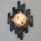 mid century brutalist style wrought iron and glass WALL LAMP sconce 060/70s