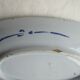 Beurrier, ravier oval signed Creil Montereau model YEDO in blue