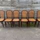 Six Chaises cannées en acajou , Art Décoratif, XX Siècle