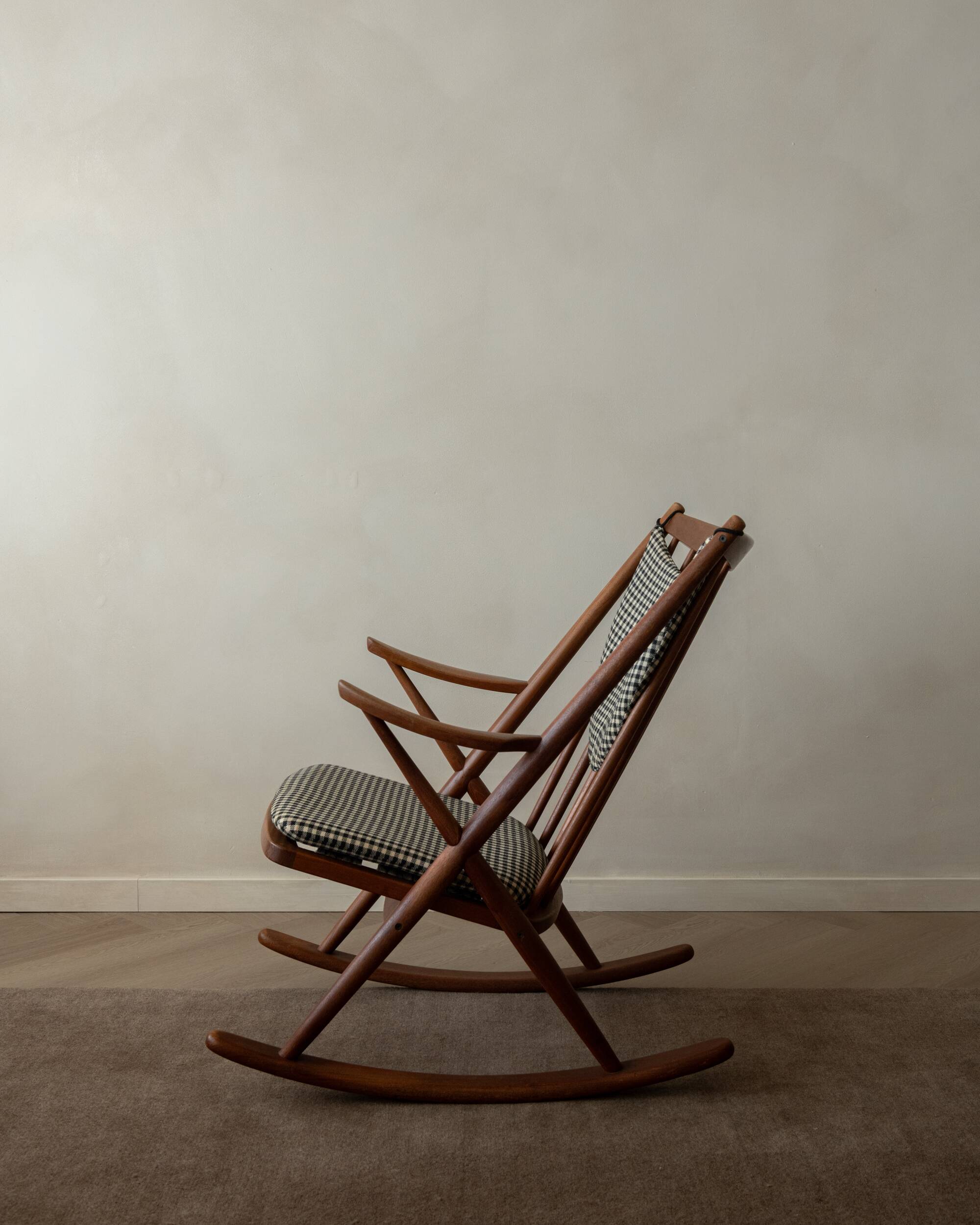 Vintage Danish Teak Rocking Chair Model 182 Frank Reenskaug Bramin, 1950s