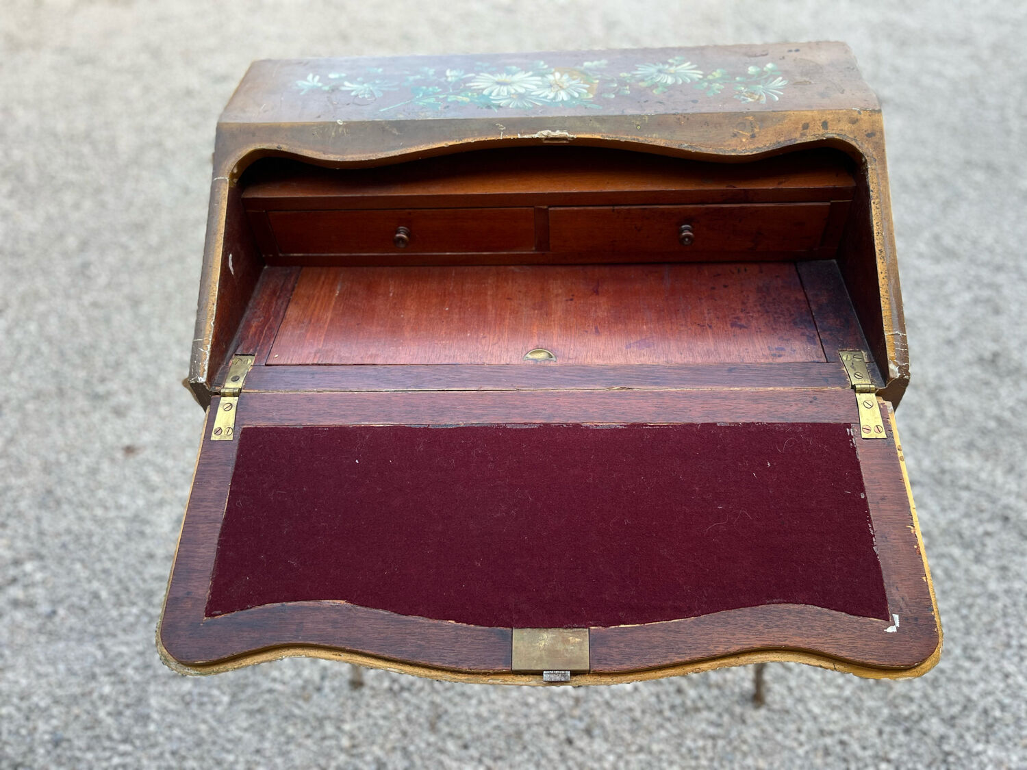 Curved painted wooden secretary 1950/60