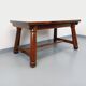 Brutalist rectangular dining table by Georges Robert in pine wood.