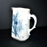 Antique Art Nouveau iris flower earthenware pitcher by Villeroy & Boch Wallerfangen