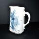 Antique Art Nouveau iris flower earthenware pitcher by Villeroy & Boch Wallerfangen
