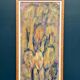 Large Swedish Oil on Panel – "Green Composition" – Signed – Vintage and Recently Framed – 77 × 41 cm (30.3 in × 16.1 in)