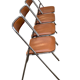 4 folding chairs chromed metal and Skaï fawn 1970