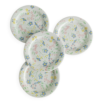 Set of 4 Quadrifoglio floral dessert plates