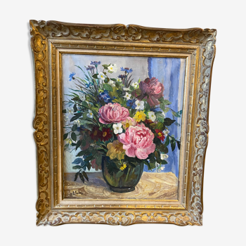 Flower painting signed Lelorrain