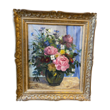 Tableau de fleurs signé lelorrain
