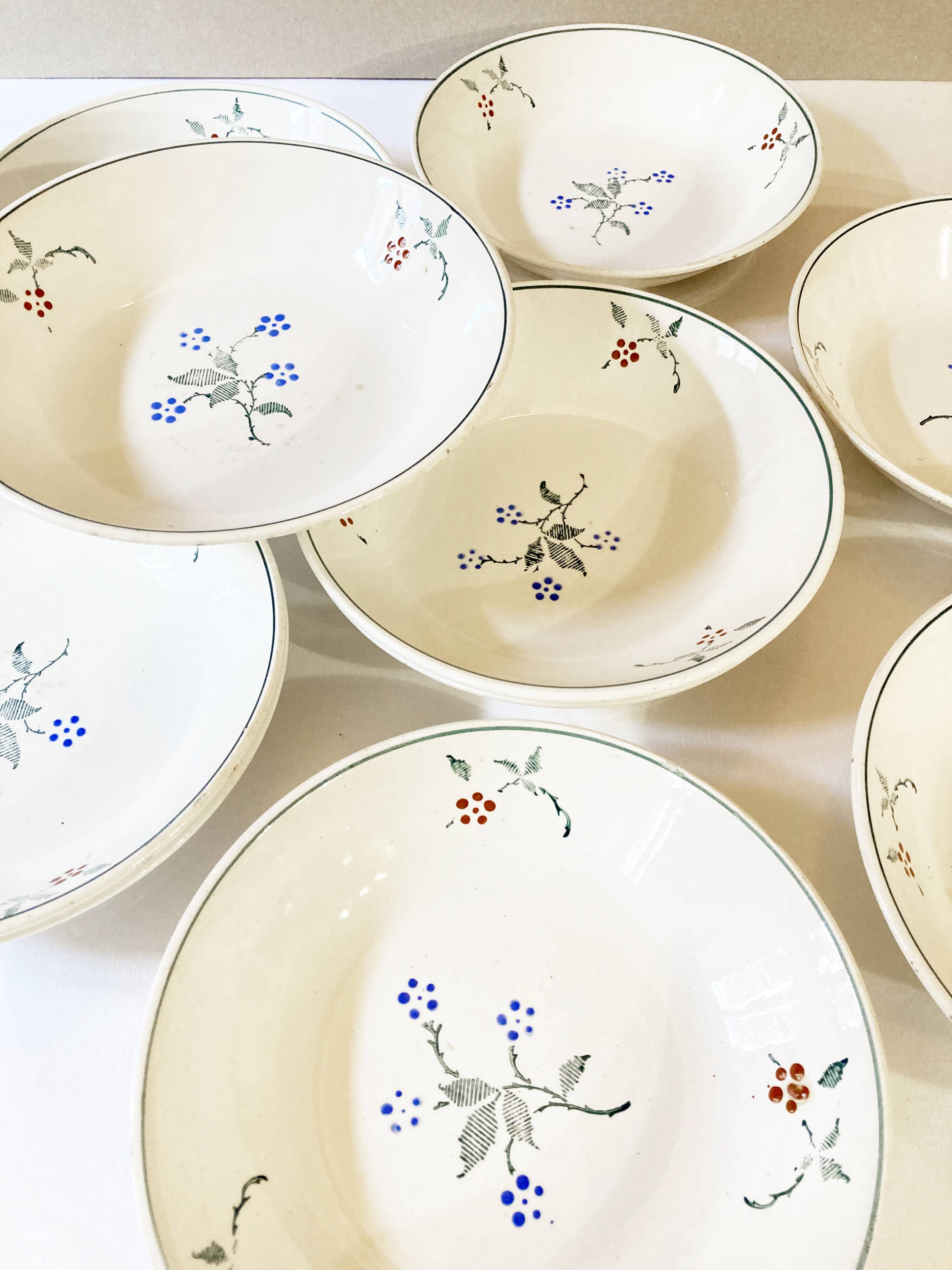 Deep plates, Saint-Amand earthenware, Bill model