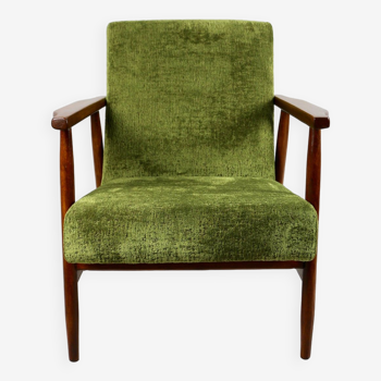 Vintage Green Easy Velvet Chair, 1970s