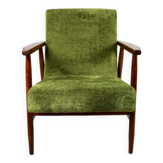 Vintage Green Easy Velvet Chair, 1970s