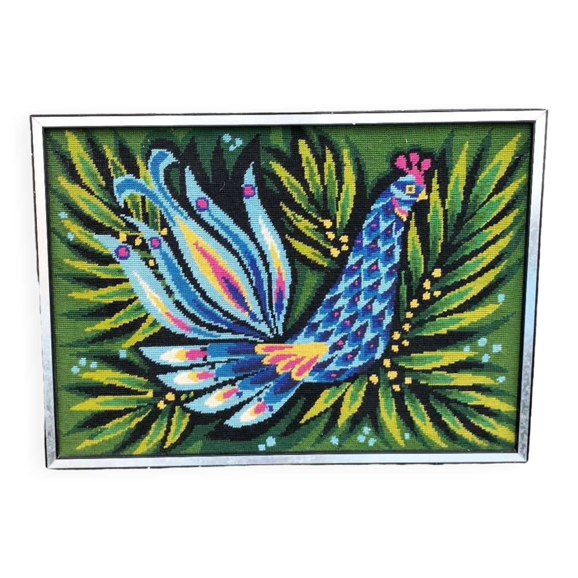 Vintage bird/rooster canvas