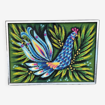 Vintage bird/rooster canvas