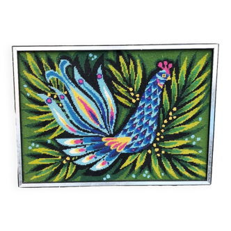 Vintage bird/rooster canvas
