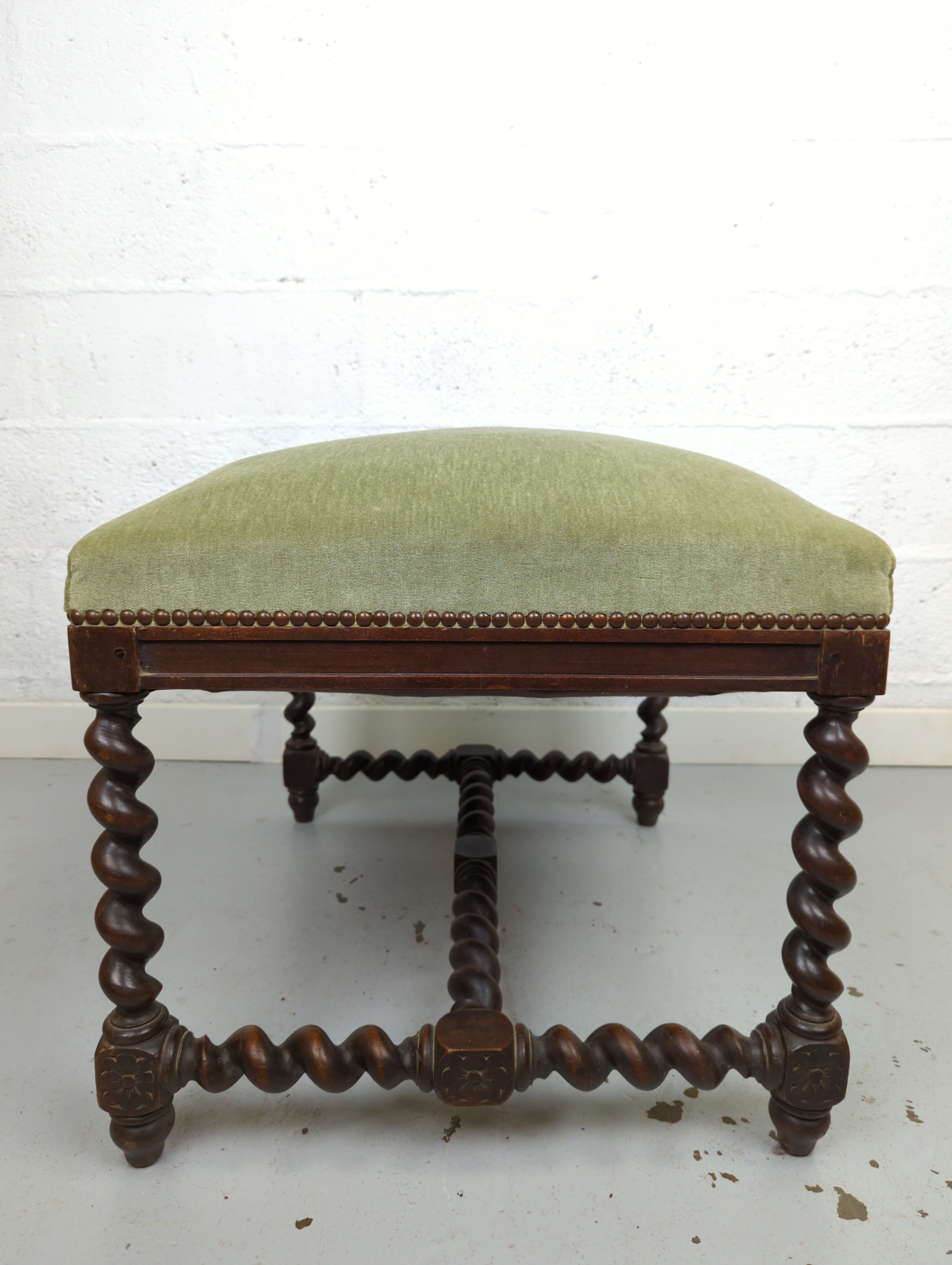 Old bench twisted wood stool