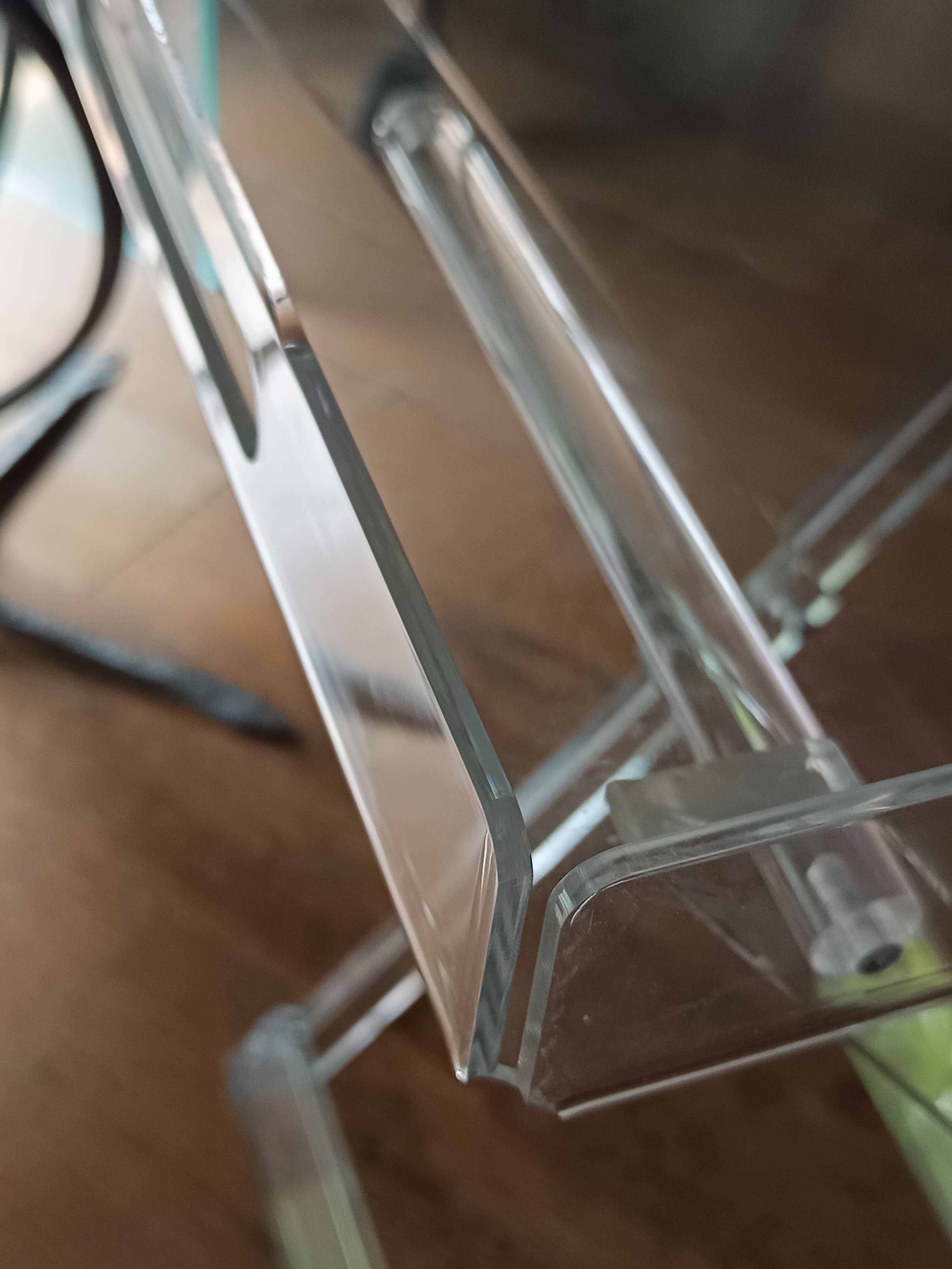 Folding side table in plexiglass with removable top – Vintage design