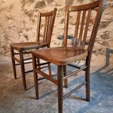 Pair of Luterma beechwood bistro chairs, early 20th century – Made in Estonia