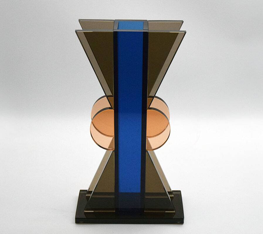 Vase en cristal Ettore Sottsass pour Fontana Arte 1970