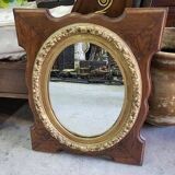 Wooden and gilded mirror with medallion center n°3