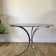 70s design chrome and smoked glass dining table