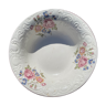 White salad bowl with relief and pink flowers