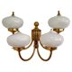 Big XXL brass and glass wall lamp in Art Deco, Art Nouveau style, around 1980s