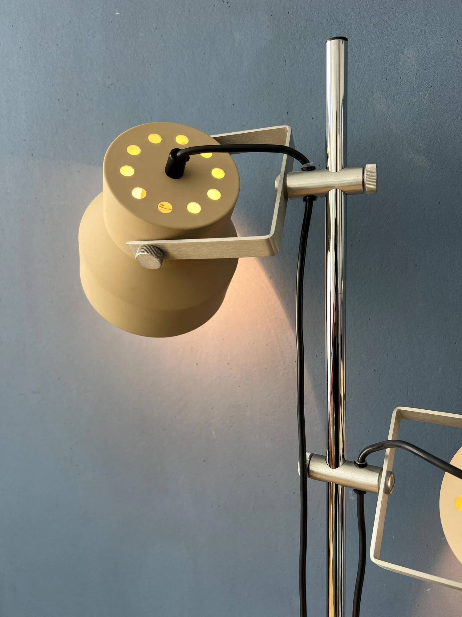 Lampadaire beige Dijkstra de style Space Age du milieu du siècle