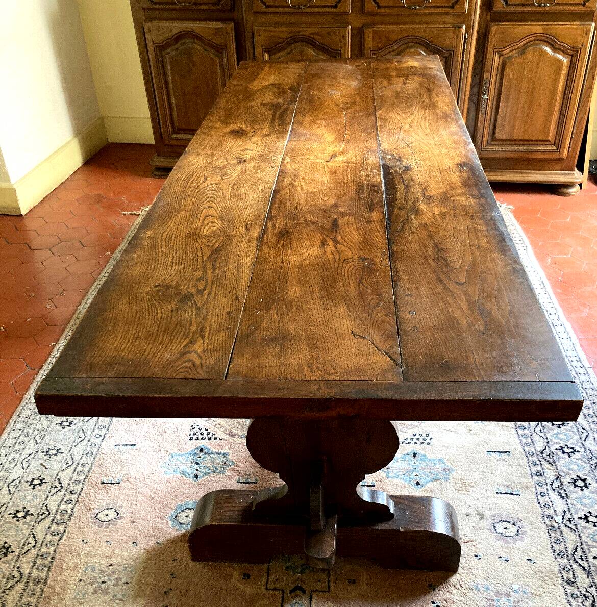 Grande table de moastère en chêne