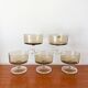 Set of 5 70s luminarc smoked glass champagne glasses