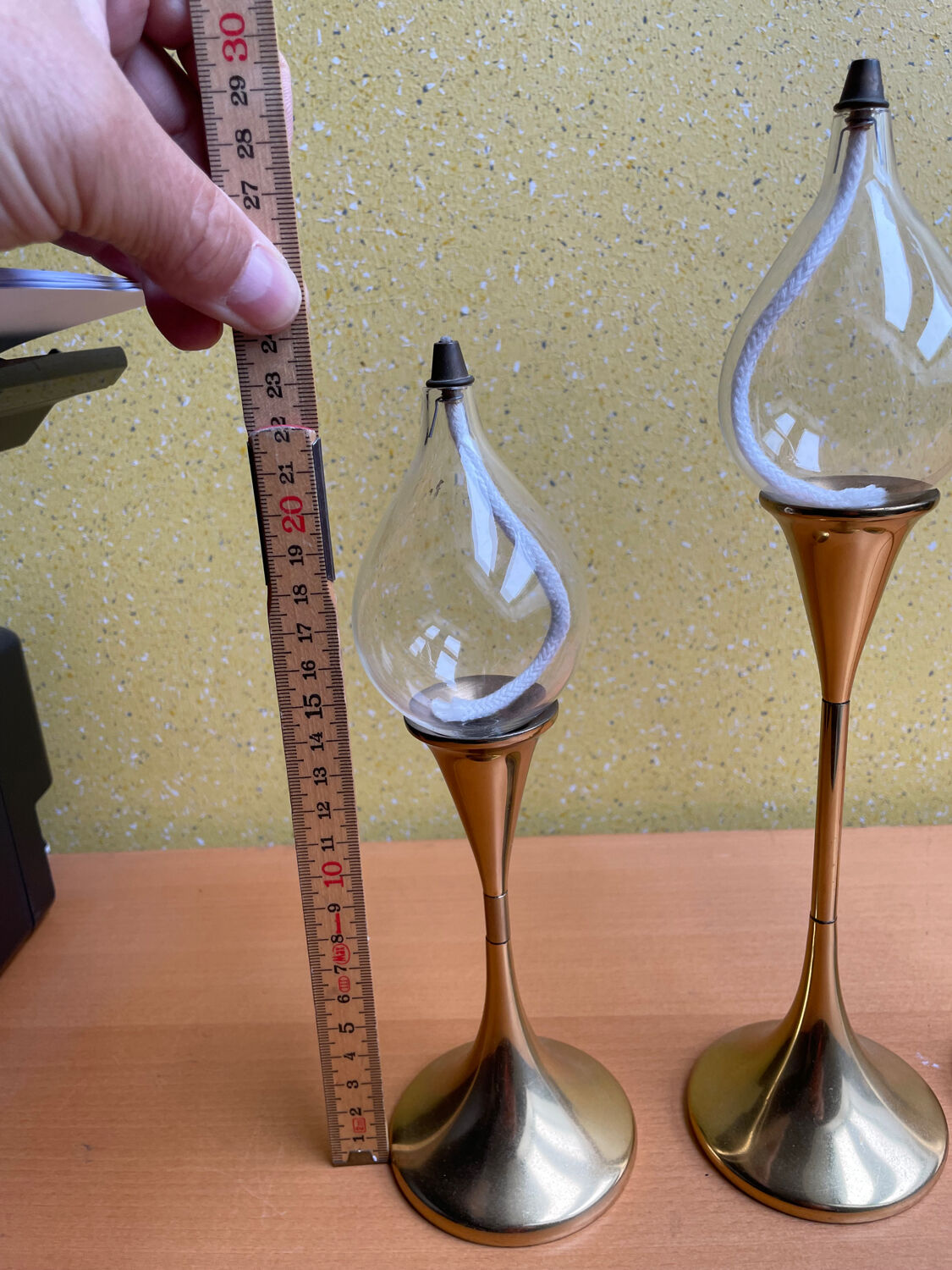 3 oil lamps Freddie Andersen "Clear Drop"