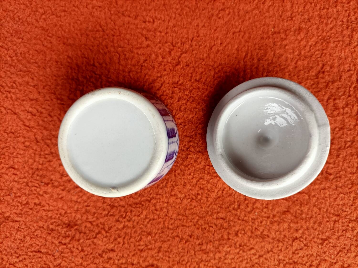 Small vintage blue ceramic box