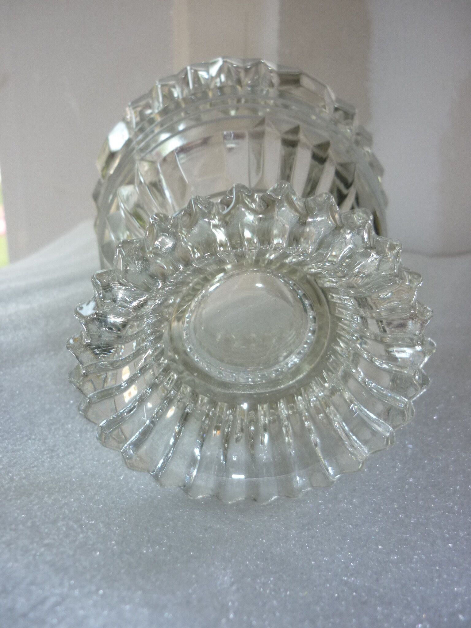 Ancient art-deco molded glass vase