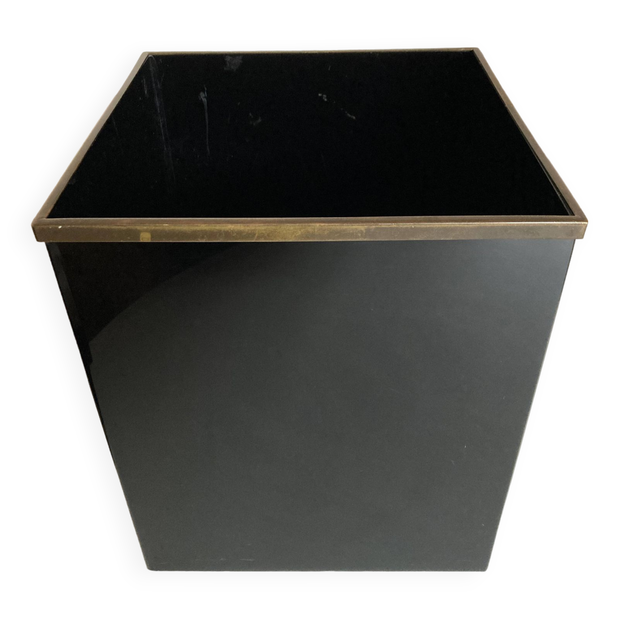 Christian Dior Maison 1970 Black Lucite Waste Paper Basket