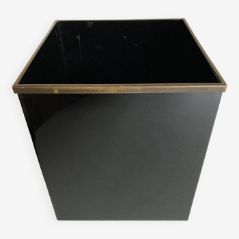 Black lucite waste paper basket christian dior maison 1970