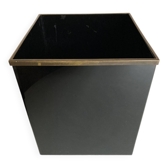 Black lucite waste paper basket christian dior maison 1970