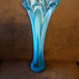Large turquoise opaline crystal vase