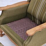 Fauteuil danoise, rembourrage original, laine de meuble verte, 1970