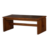 Grande table basse rectangulaire en pin massif, modernité danoise, années 1960