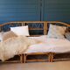 Canapé rotin vintage 3 places, 3 modules- possibilité banquette et chauffeuse