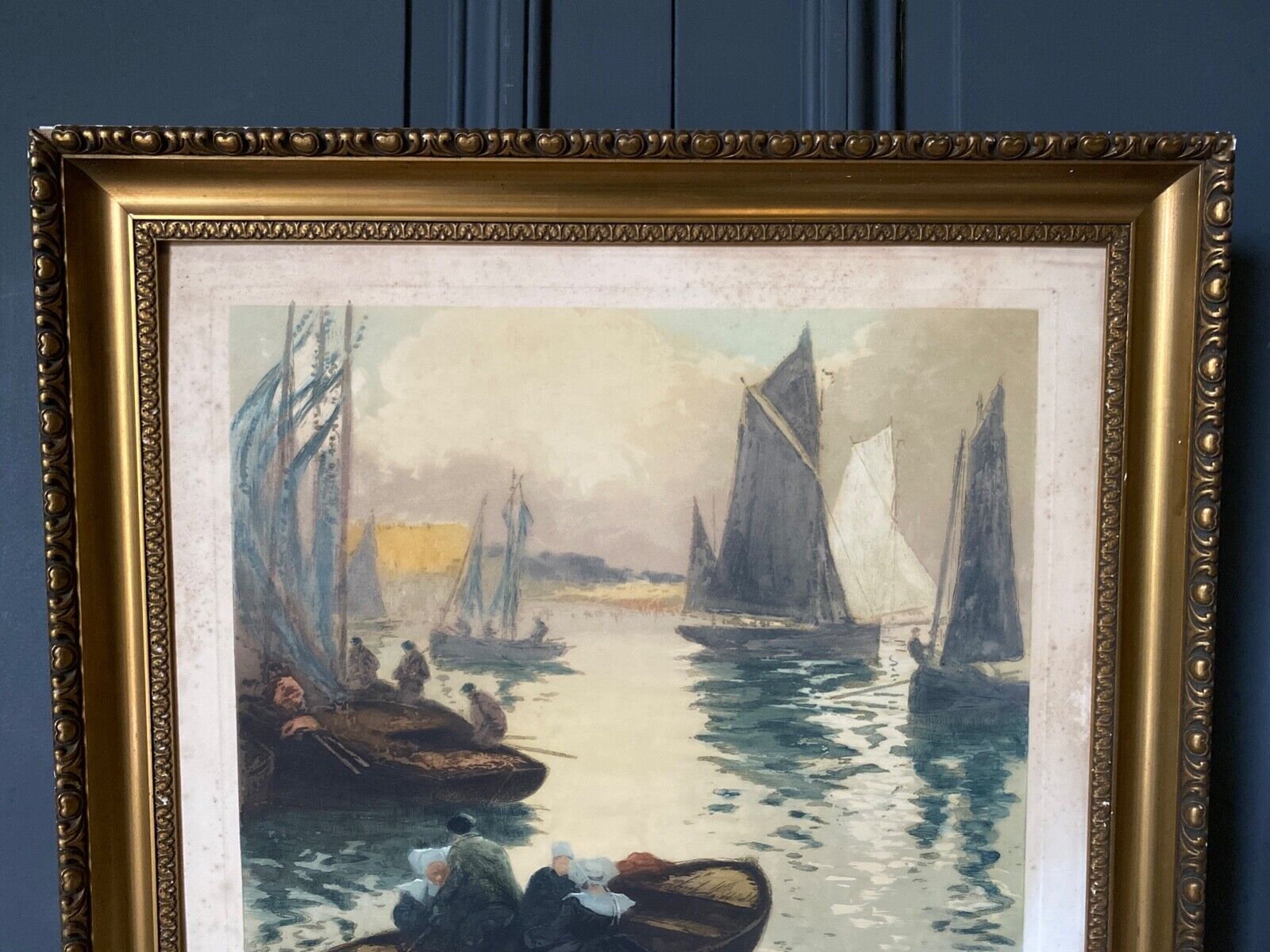 Lithograph Fernand-Marie-Eugène Le Gout-Gérard Bretonne Barque n°185