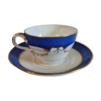 Porcelain From Sarreguemines, Cup And Under Cup