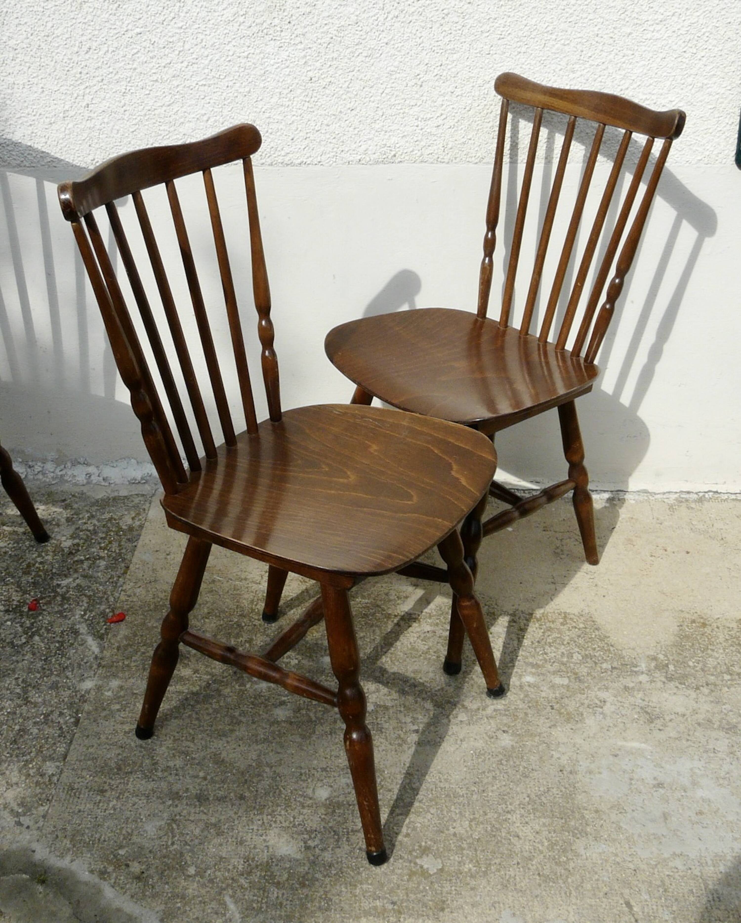 Set of 9 Vintage Scandinavian Bistro Chairs 1960