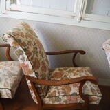 Four 1950s armchairs - wooden armrests