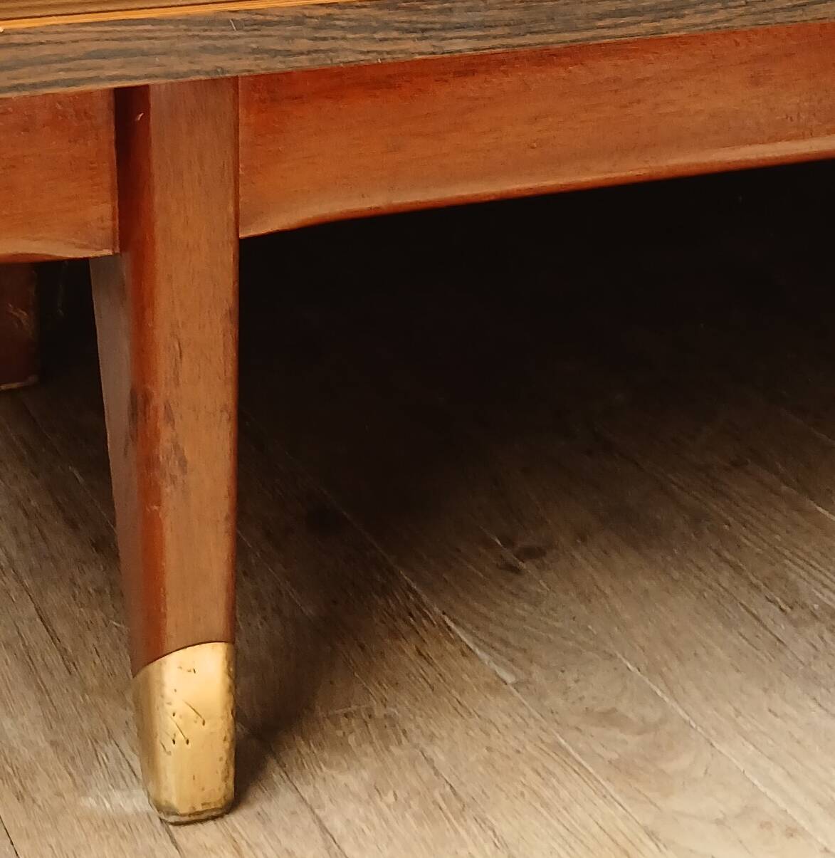 Enfilade wall vitrine in veneered teak from the 1960s.
